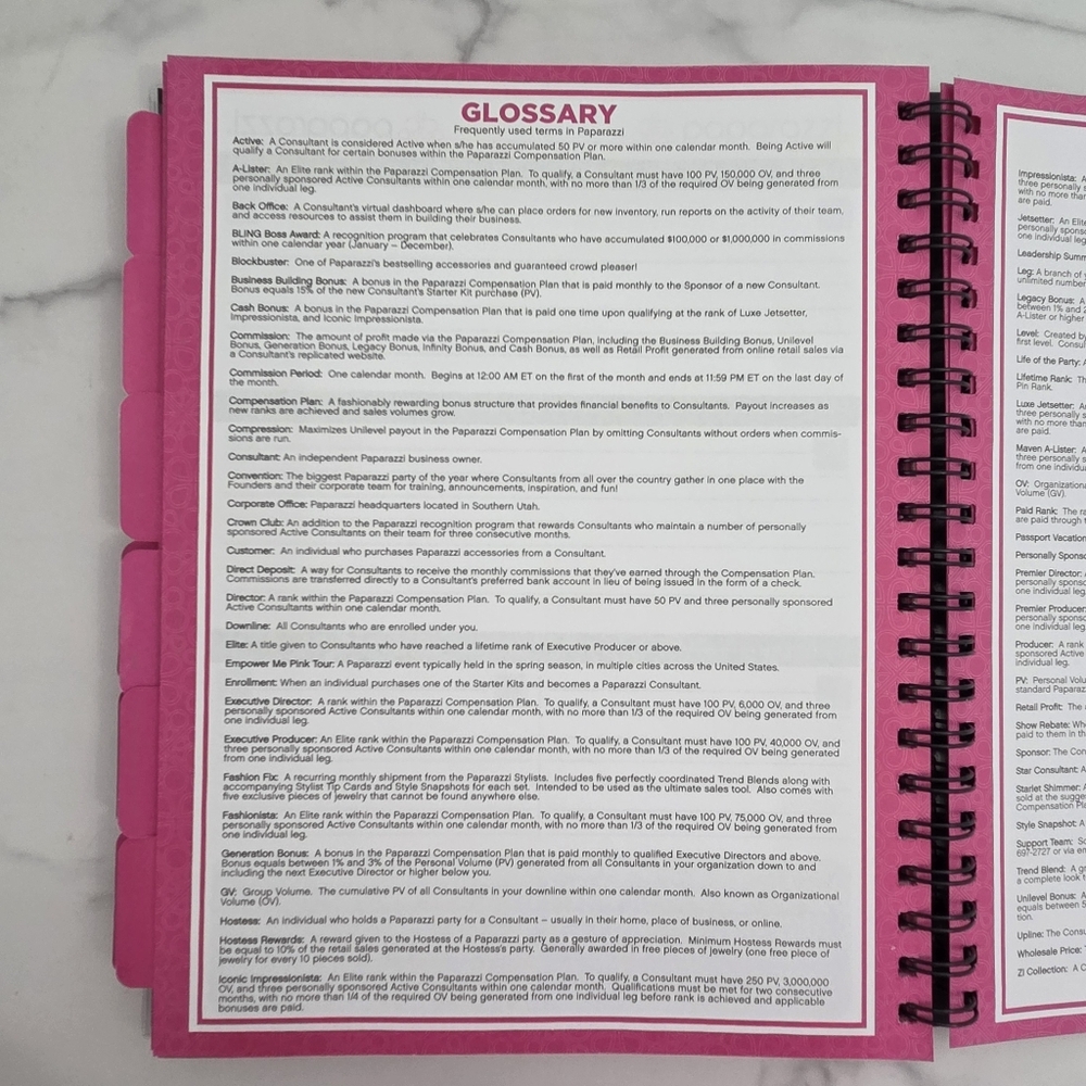 Paparazzi Consultant Organizer Black and Pink Party Planner Spiral Bound - Picture 10 of 15